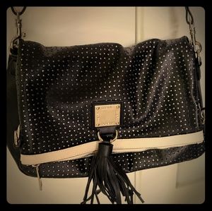 Black & White Laser Cut Purse / Crossbody / 2 way